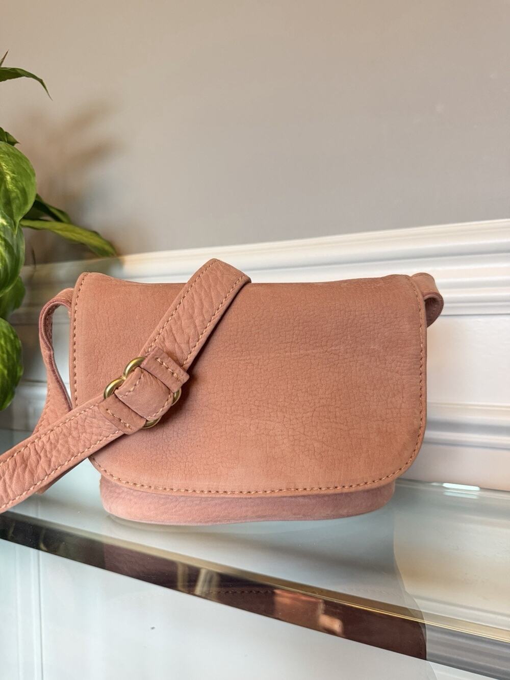 Vtg Coach 4946 Pink Nubuc Leather Crossbody Bag Costa Rica Blush Shoulder Purse